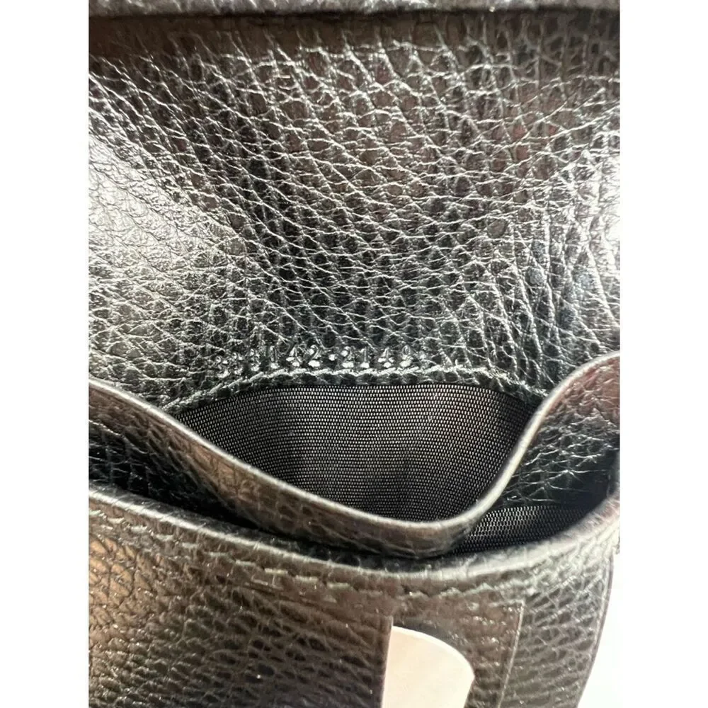 Gucci GG Black Canvas With Grained Leather Trim Bi fold Men wallet with Insert